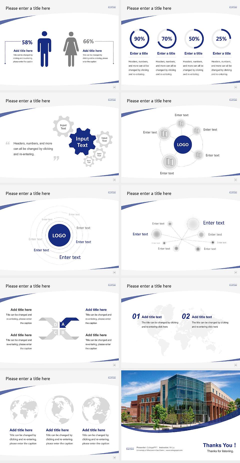 University of Wisconsin-Eau Claire Course/Courseware Creation PPT Template4:3 ratio PPT effect preview image4
