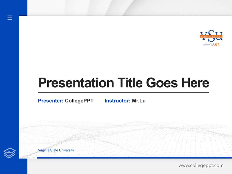 Virginia State University Thesis Proposal/Graduation Defense PPT Template4:3 ratio PPT effect preview image5