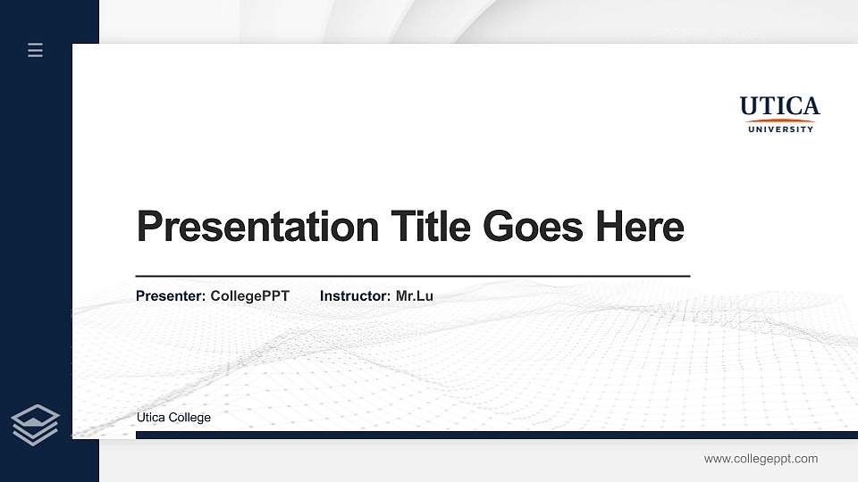 Utica College Thesis Proposal/Graduation Defense PPT Template16:9 ratio PPT effect preview image