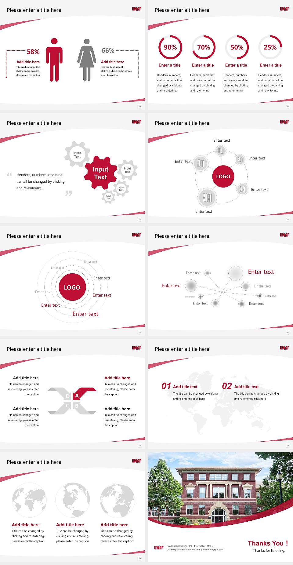 University of Wisconsin-River Falls Course/Courseware Creation PPT Template4:3 ratio PPT effect preview image4