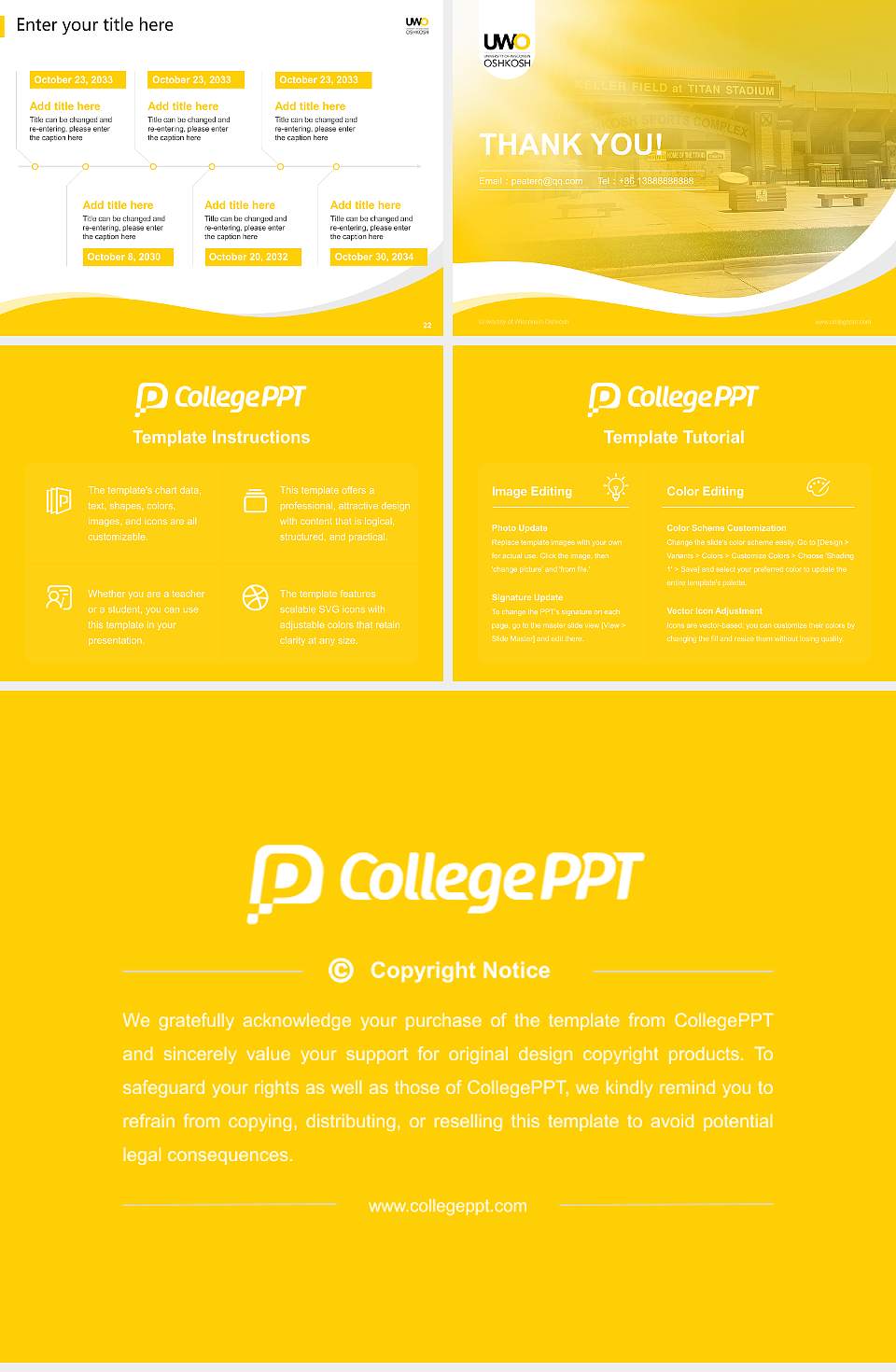 University of Wisconsin-Oshkosh Lecture Sharing and Networking Event PPT Template4:3 ratio PPT effect preview image4