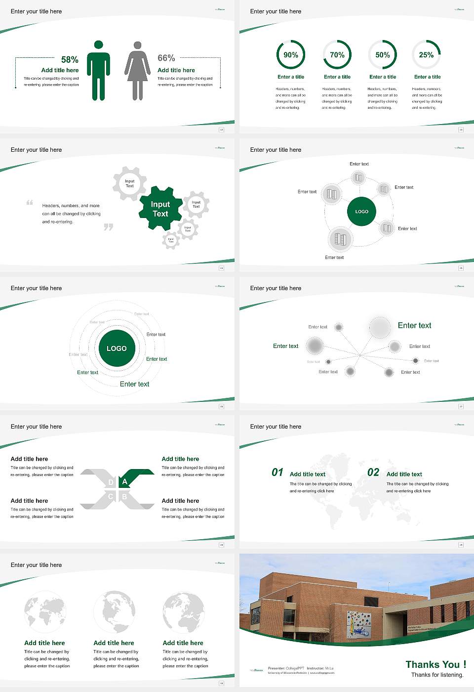 University of Wisconsin-Parkside Course/Courseware Creation PPT Template16:9 ratio PPT effect preview image4