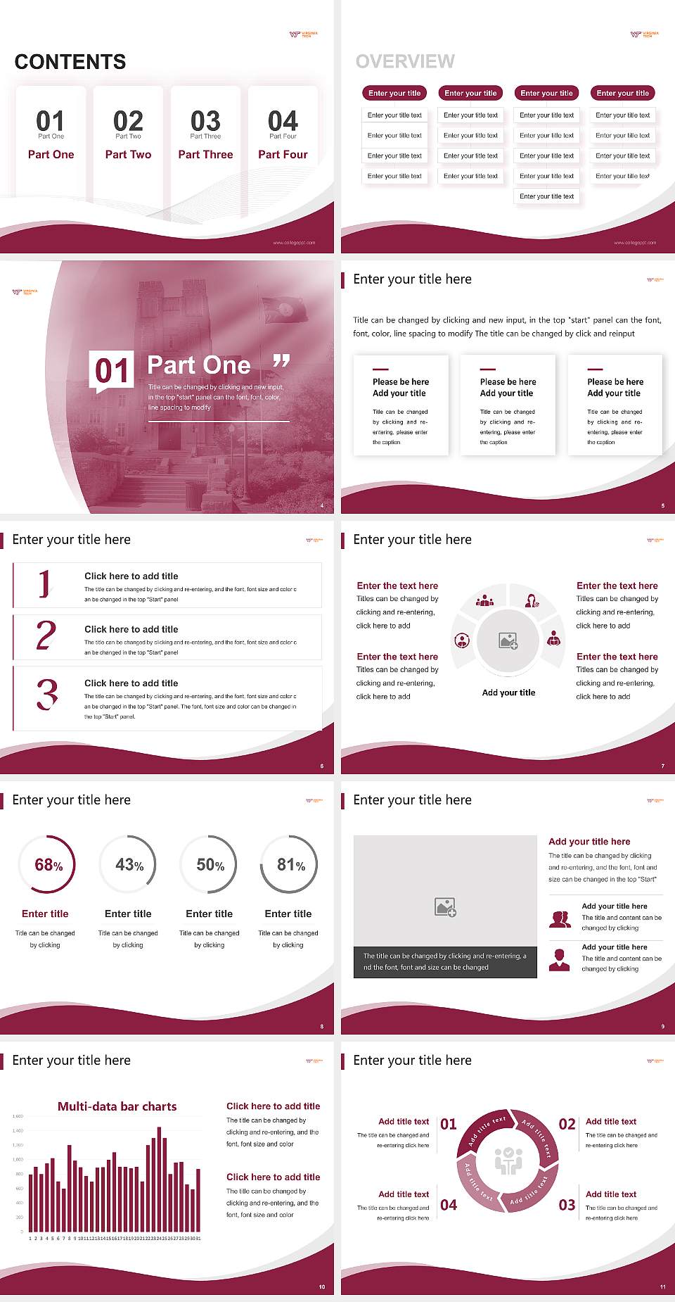 Virginia Polytechnic Institute and State University Lecture Sharing and Networking Event PPT Template4:3 ratio PPT effect preview image2