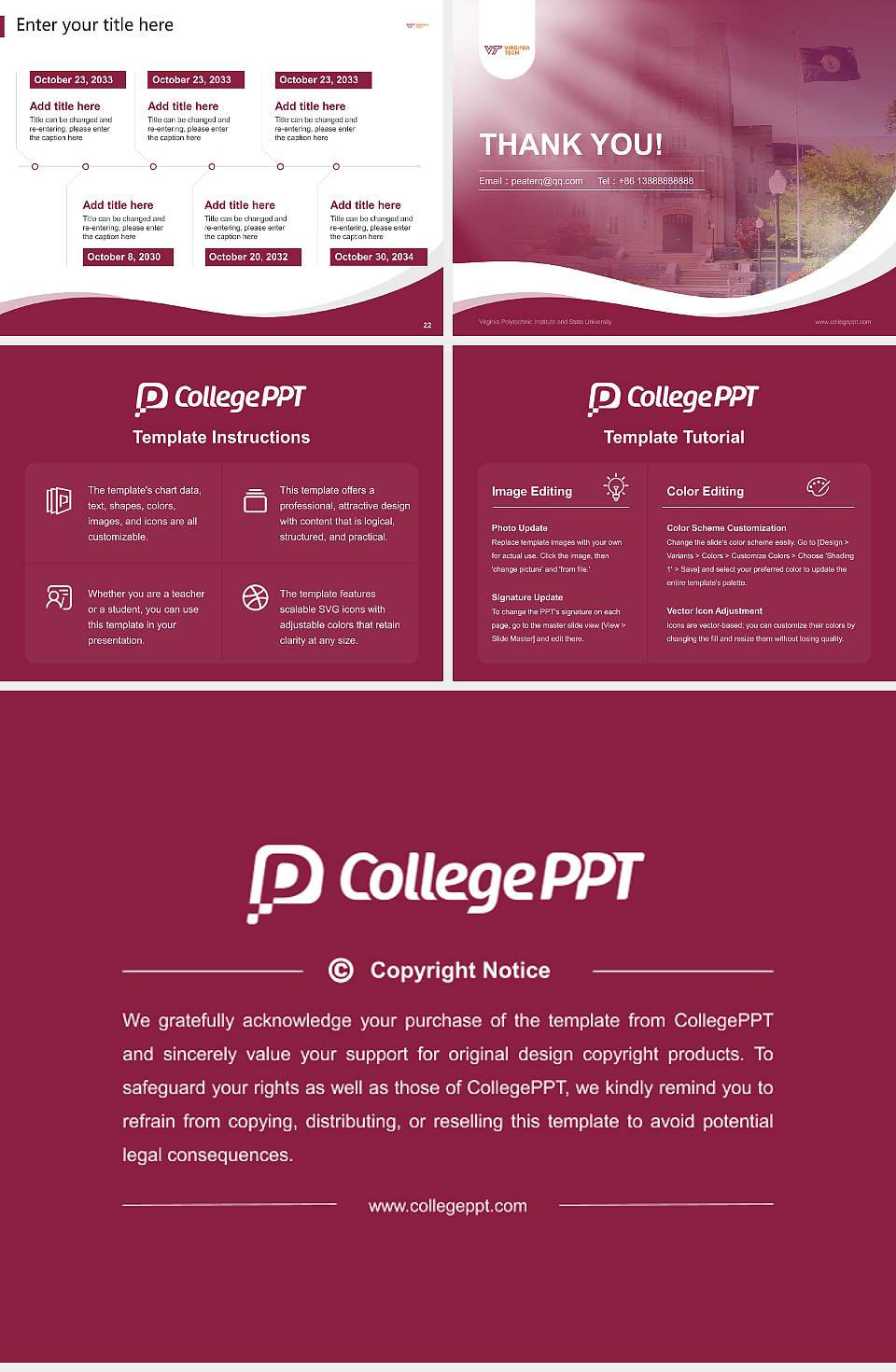 Virginia Polytechnic Institute and State University Lecture Sharing and Networking Event PPT Template4:3 ratio PPT effect preview image4