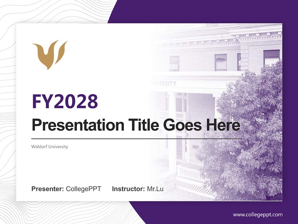 Waldorf University Academic Presentation/Research Findings Report PPT Template4:3 ratio PPT effect preview image5