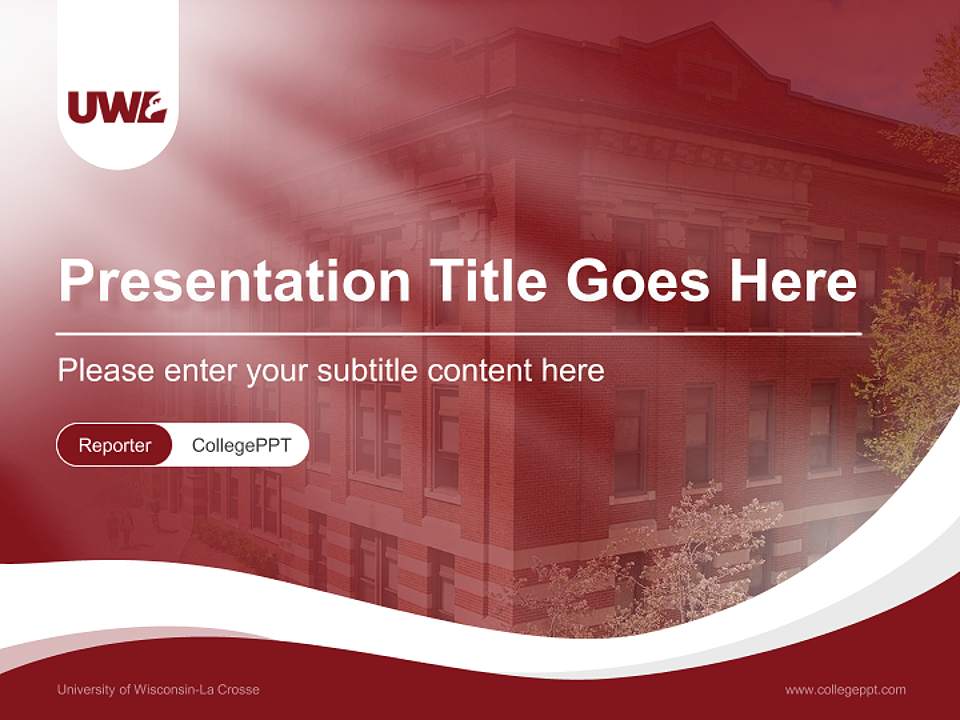 University of Wisconsin-La Crosse Lecture Sharing and Networking Event PPT Template4:3 ratio PPT effect preview image4