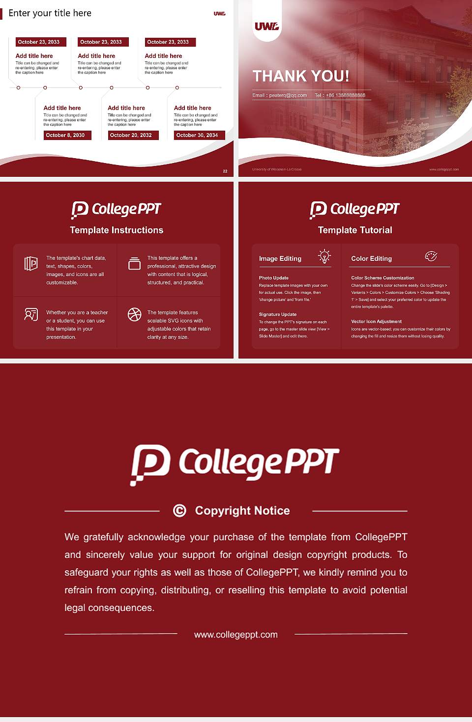 University of Wisconsin-La Crosse Lecture Sharing and Networking Event PPT Template4:3 ratio PPT effect preview image4