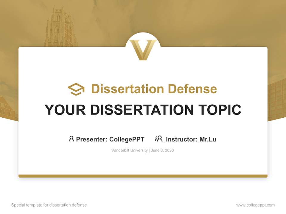 Vanderbilt University Graduation Thesis Defense PPT Template4:3 ratio PPT effect preview image7