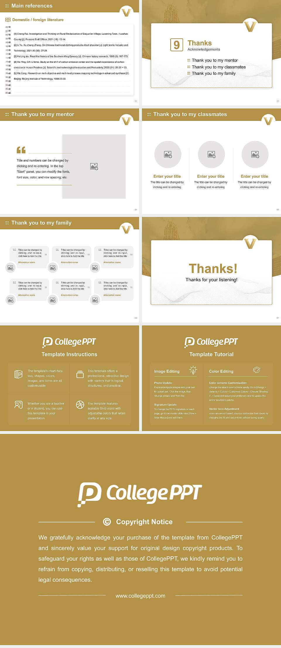 Vanderbilt University Graduation Thesis Defense PPT Template4:3 ratio PPT effect preview image7