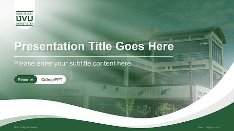 Utah Valley University Lecture Sharing and Networking Event PPT Template