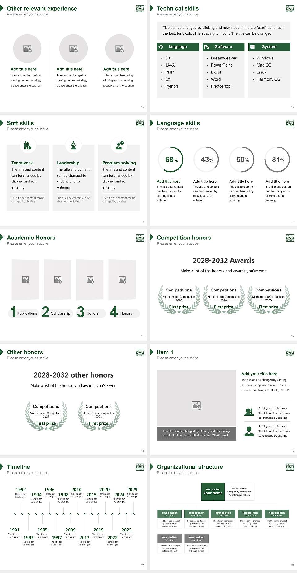 Utah Valley University Resume PPT Template4:3 ratio PPT effect preview image3