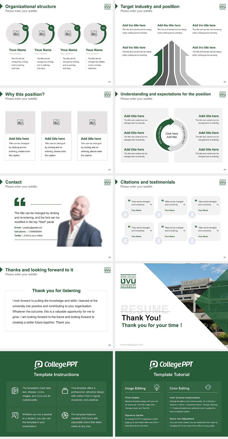 Utah Valley University Resume PPT Template4:3 ratio PPT effect preview image4