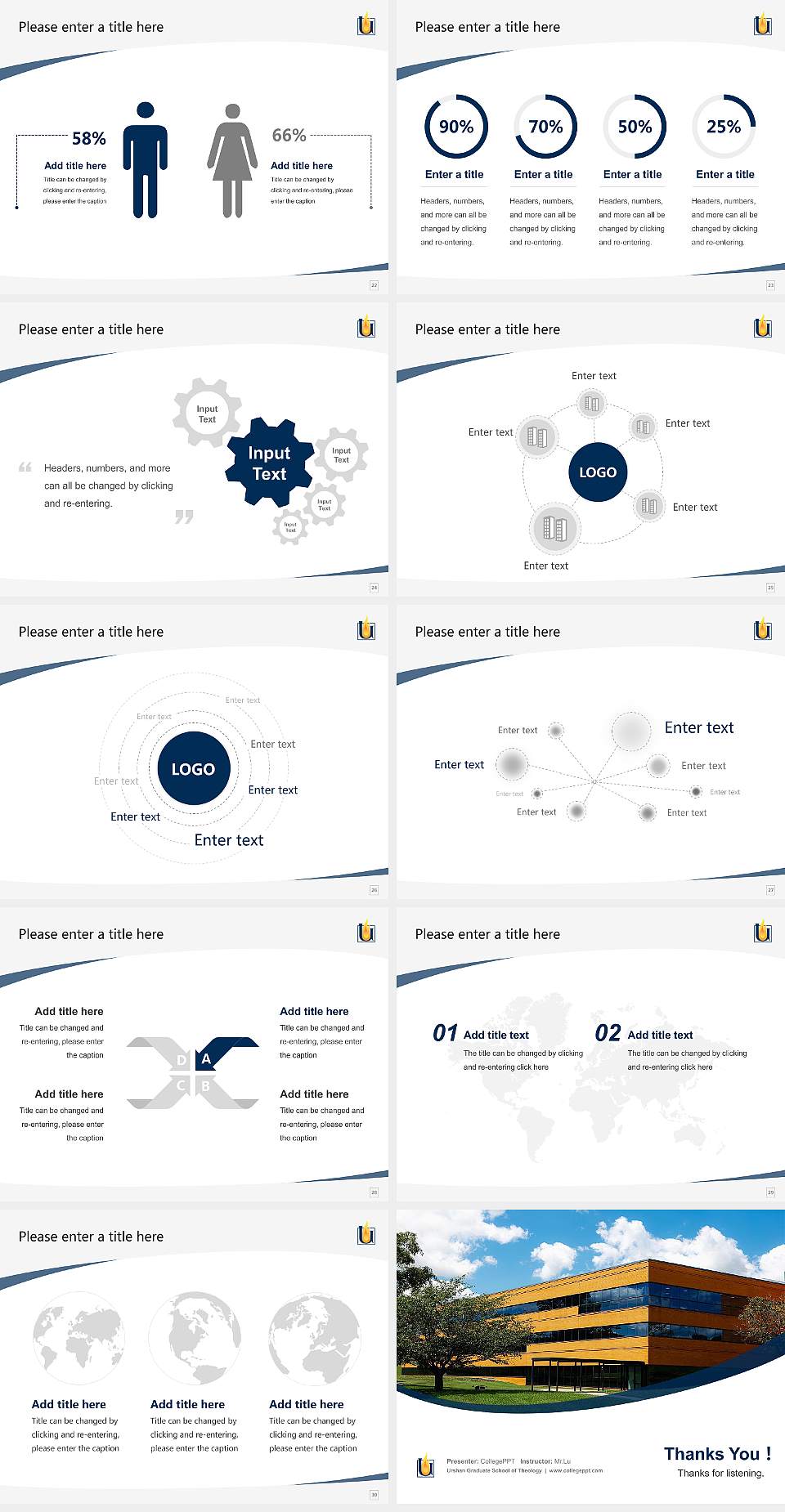 Urshan Graduate School of Theology Course/Courseware Creation PPT Template4:3 ratio PPT effect preview image4