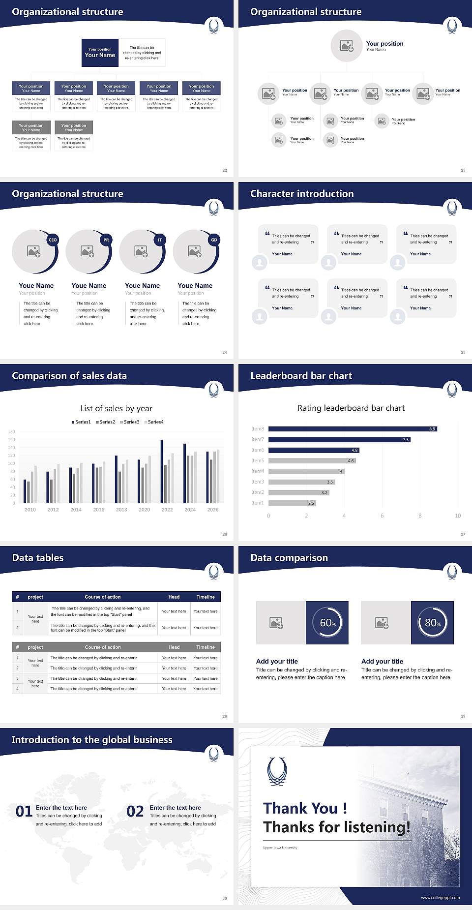 Upper Iowa University Academic Presentation/Research Findings Report PPT Template4:3 ratio PPT effect preview image4
