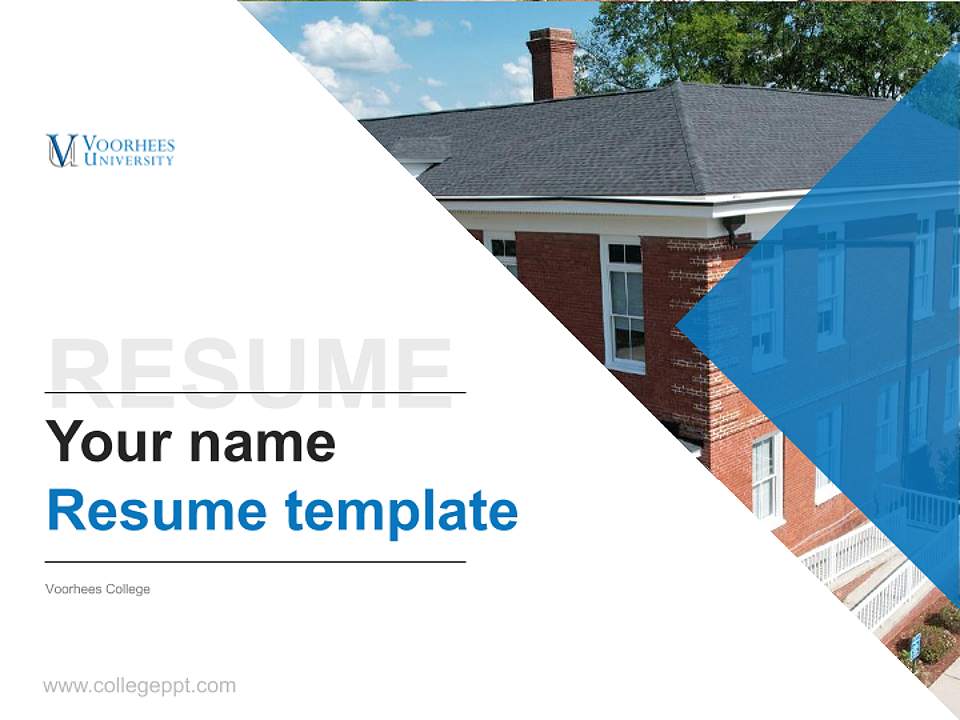 Voorhees College Resume PPT Template4:3 ratio PPT effect preview image5