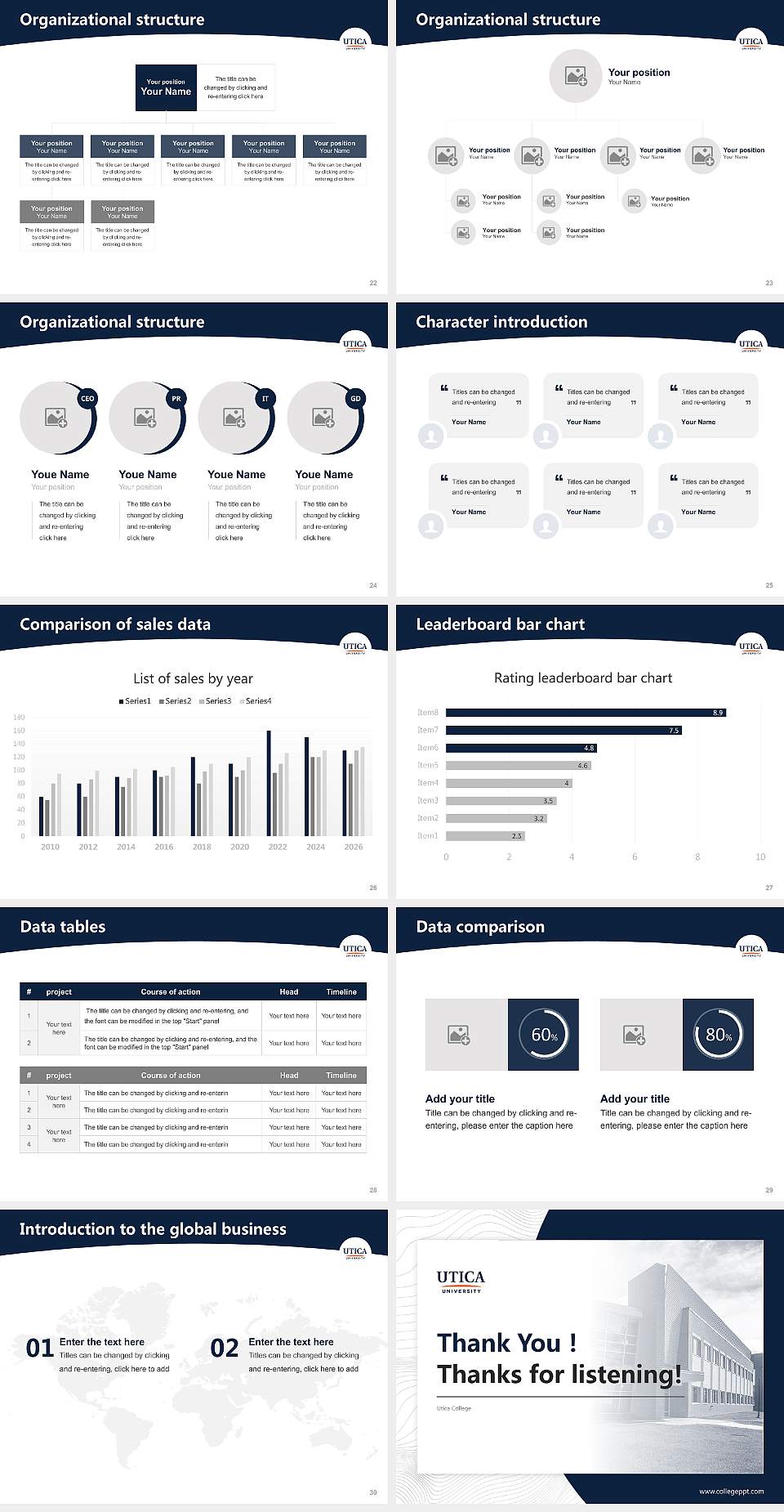 Utica College Academic Presentation/Research Findings Report PPT Template4:3 ratio PPT effect preview image4