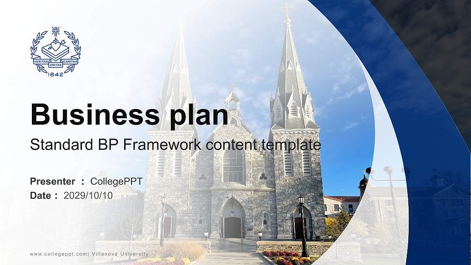Villanova University Competition/Entrepreneurship Contest PPT Template16:9 ratio PPT effect preview image