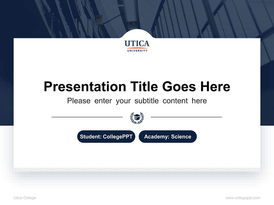 Utica College National Scholarship Defense PPT Template4:3 ratio PPT effect preview image4