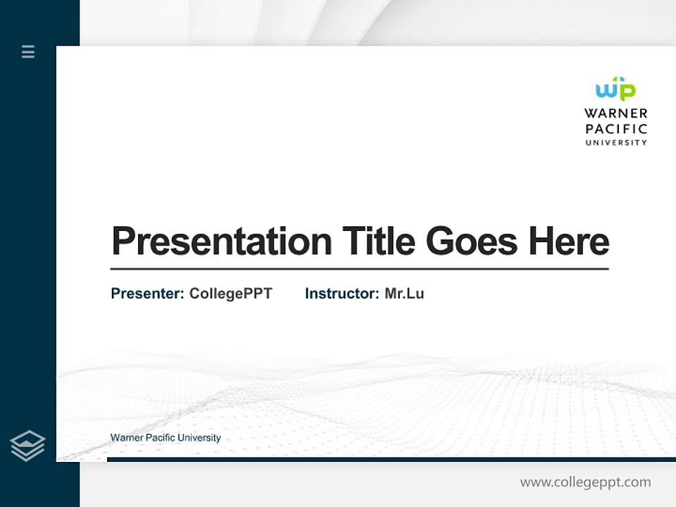 Warner Pacific University Thesis Proposal/Graduation Defense PPT Template4:3 ratio PPT effect preview image5