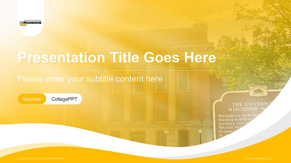 University of Wisconsin-Milwaukee Lecture Sharing and Networking Event PPT Template16:9 ratio PPT effect preview image