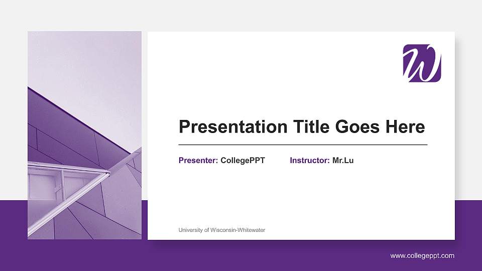 University of Wisconsin-Whitewater General Purpose PPT Template16:9 ratio PPT effect preview image