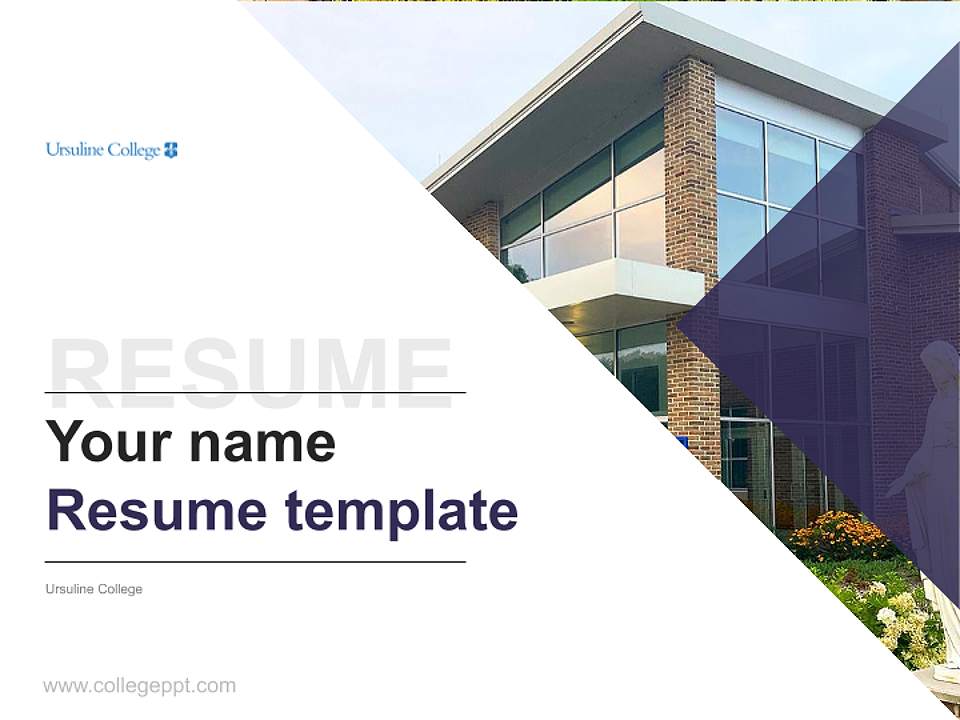 Ursuline College Resume PPT Template4:3 ratio PPT effect preview image5