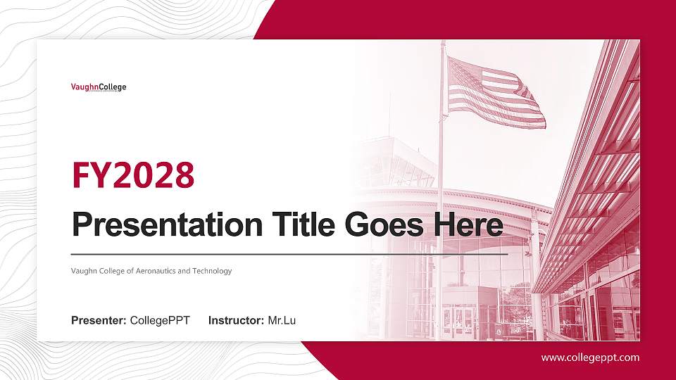 Vaughn College of Aeronautics and Technology Academic Presentation/Research Findings Report PPT Template16:9 ratio PPT effect preview image