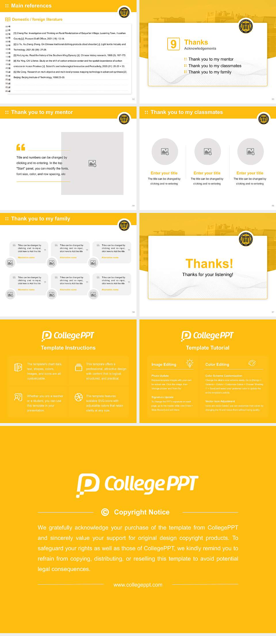 Virginia Commonwealth University Graduation Thesis Defense PPT Template4:3 ratio PPT effect preview image7