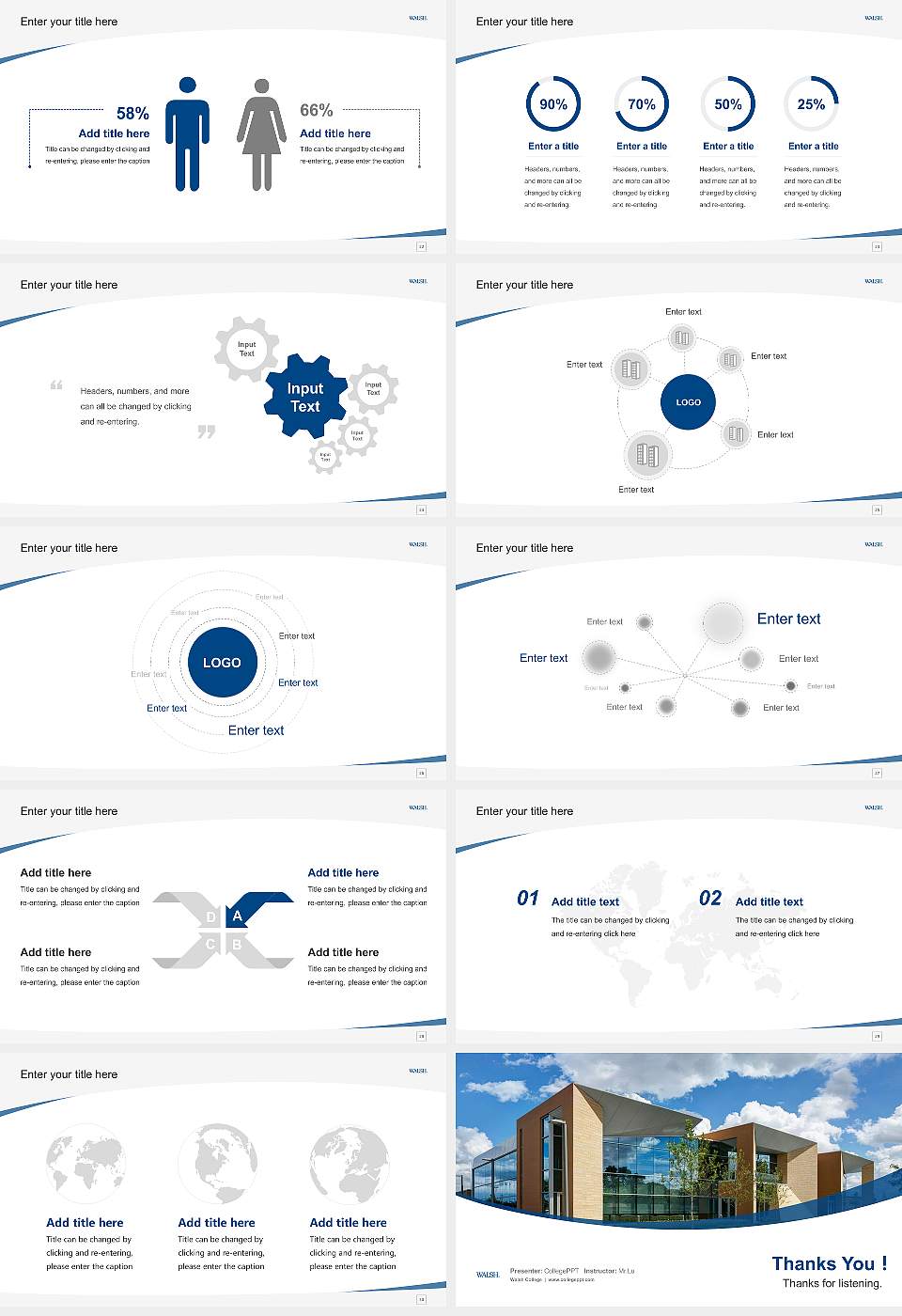 Walsh College Course/Courseware Creation PPT Template16:9 ratio PPT effect preview image4