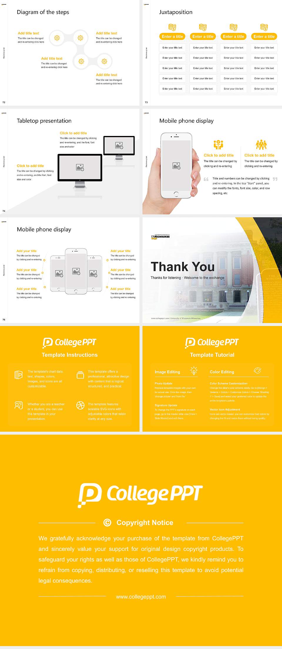 University of Wisconsin-Milwaukee Competition/Entrepreneurship Contest PPT Template4:3 ratio PPT effect preview image9