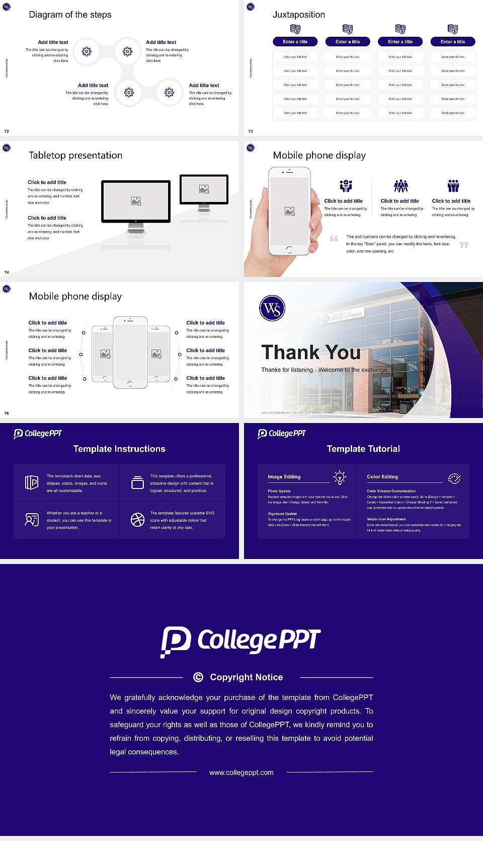 University of Western States Competition/Entrepreneurship Contest PPT Template16:9 ratio PPT effect preview image9
