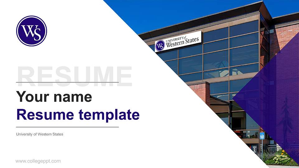 University of Western States Resume PPT Template16:9 ratio PPT effect preview image