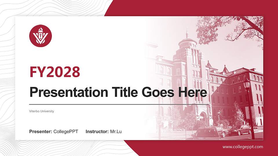 Viterbo University Academic Presentation/Research Findings Report PPT Template16:9 ratio PPT effect preview image1