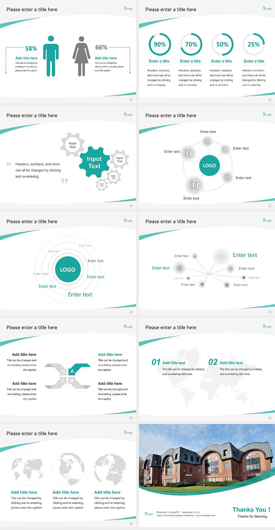 Virginia University of Integrative Medicine Course/Courseware Creation PPT Template4:3 ratio PPT effect preview image4