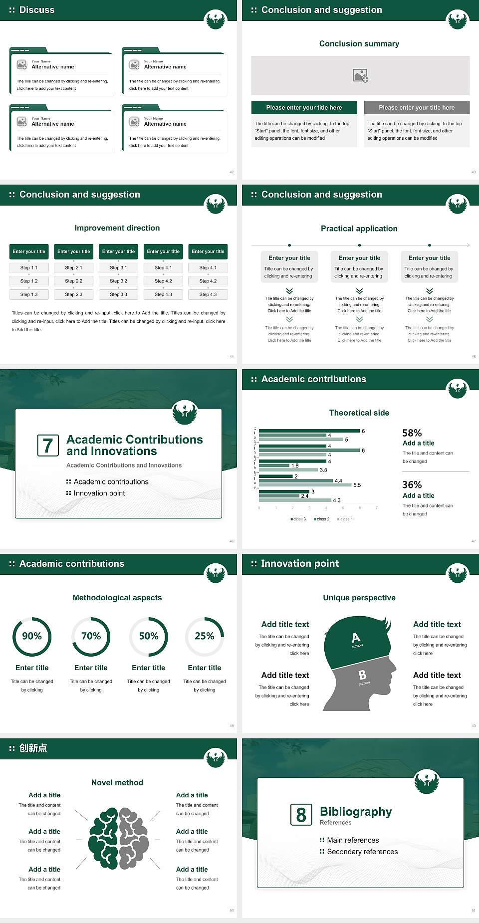 University of Wisconsin-Green Bay Graduation Thesis Defense PPT Template4:3 ratio PPT effect preview image6