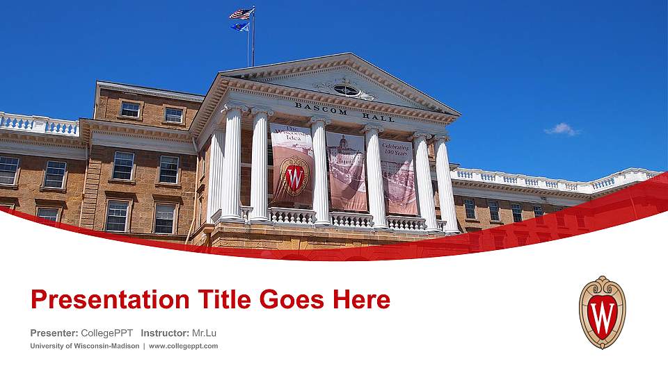 University of Wisconsin-Madison Course/Courseware Creation PPT Template16:9 ratio PPT effect preview image