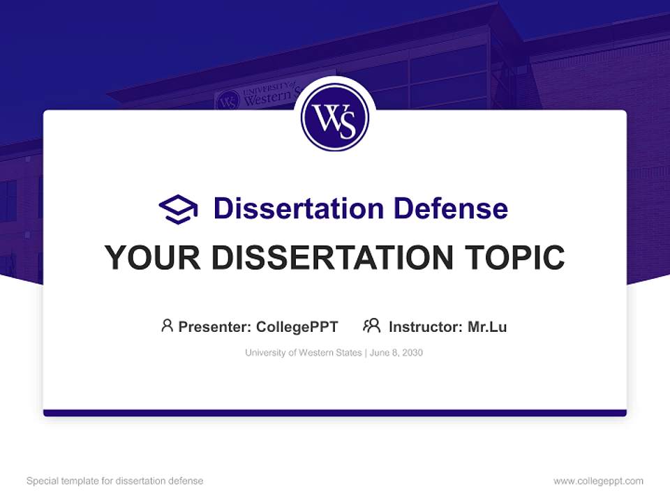 University of Western States Graduation Thesis Defense PPT Template4:3 ratio PPT effect preview image7