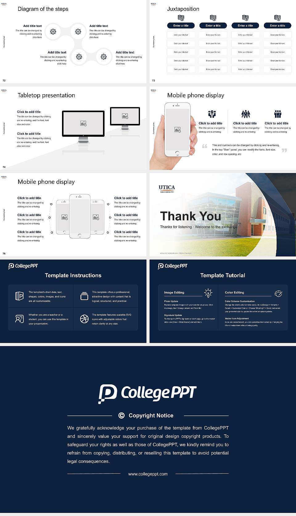 Utica College Competition/Entrepreneurship Contest PPT Template16:9 ratio PPT effect preview image9