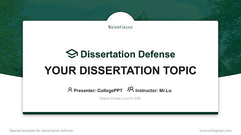 Wagner College Graduation Thesis Defense PPT Template