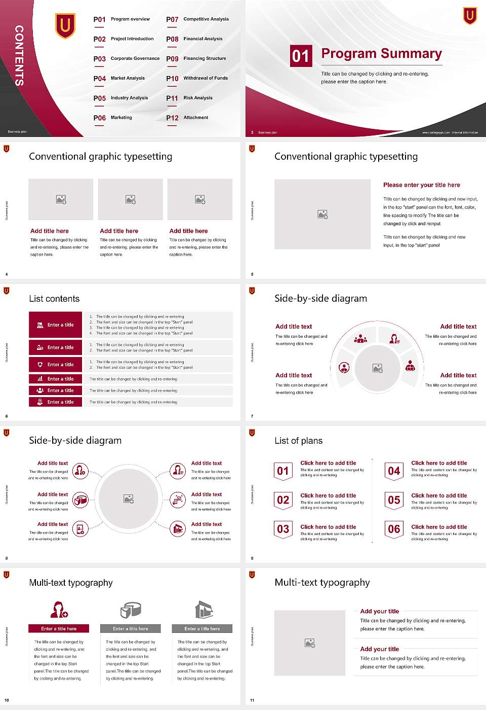 Ursinus College Competition/Entrepreneurship Contest PPT Template16:9 ratio PPT effect preview image2