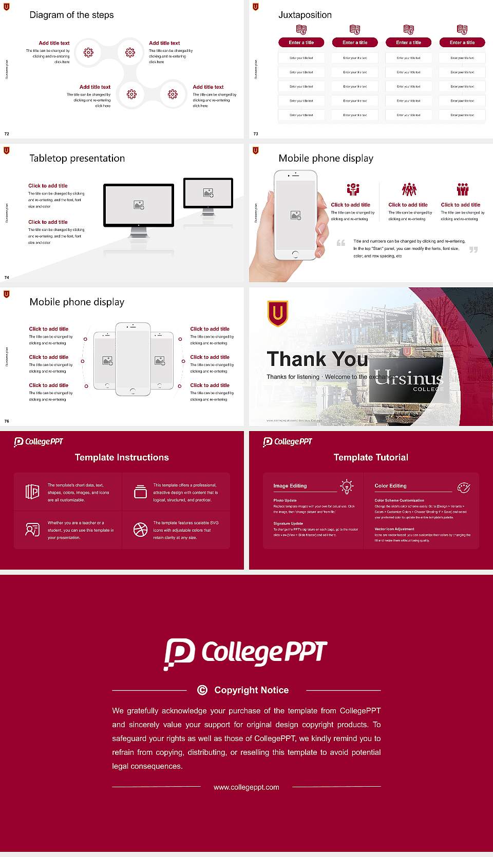 Ursinus College Competition/Entrepreneurship Contest PPT Template16:9 ratio PPT effect preview image9