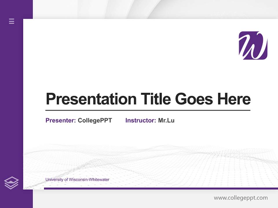 University of Wisconsin-Whitewater Thesis Proposal/Graduation Defense PPT Template4:3 ratio PPT effect preview image5