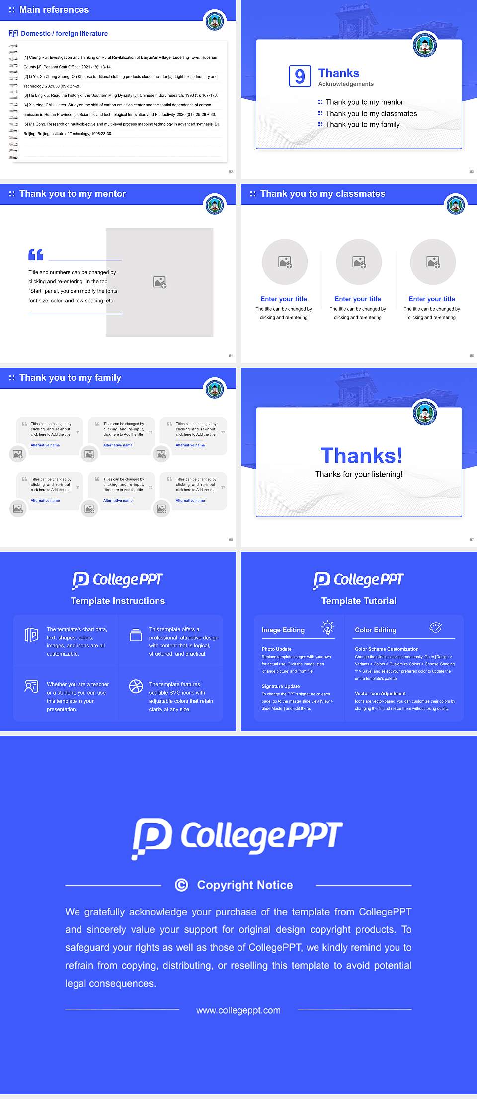 Virginia University of Lynchburg Graduation Thesis Defense PPT Template4:3 ratio PPT effect preview image7