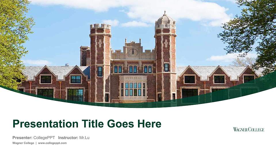 Wagner College Course/Courseware Creation PPT Template16:9 ratio PPT effect preview image
