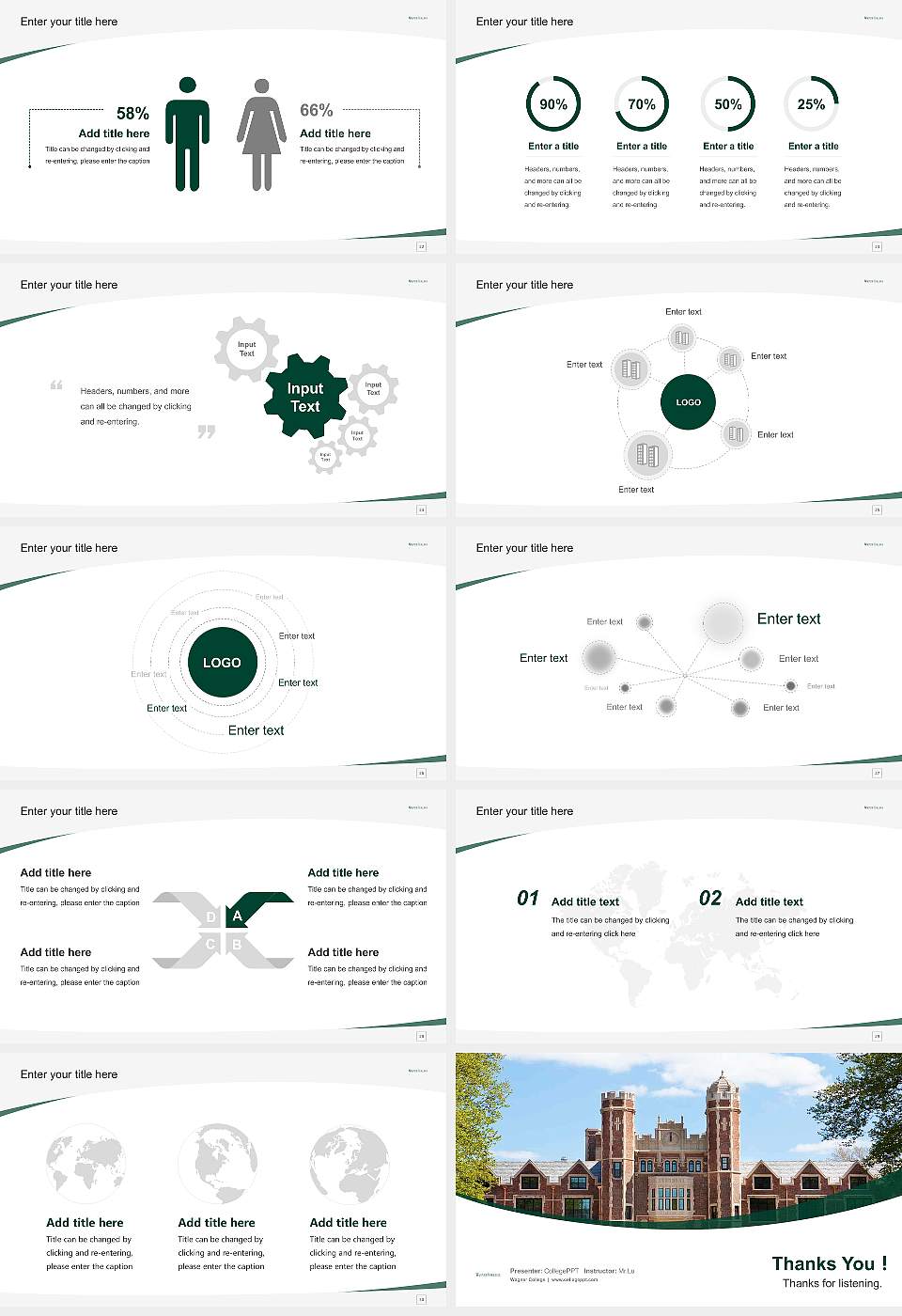 Wagner College Course/Courseware Creation PPT Template16:9 ratio PPT effect preview image4
