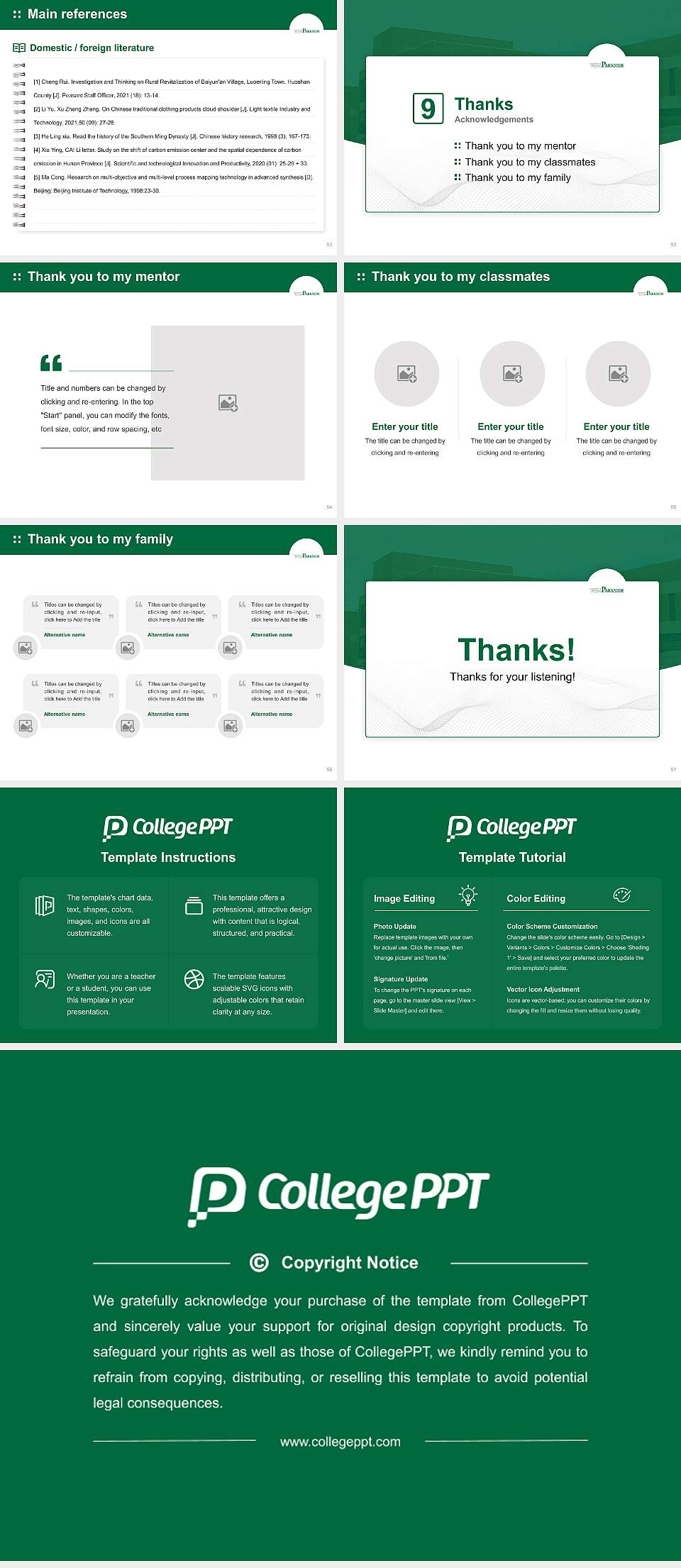 University of Wisconsin-Parkside Flex Graduation Thesis Defense PPT Template4:3 ratio PPT effect preview image7