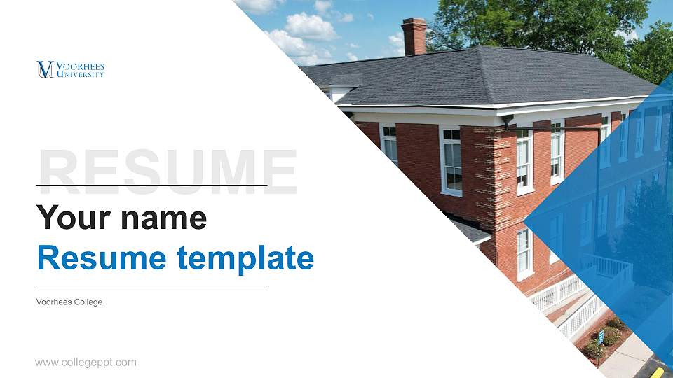 Voorhees College Resume PPT Template16:9 ratio PPT effect preview image