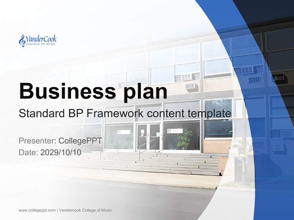 Vandercook College of Music Competition/Entrepreneurship Contest PPT Template4:3 ratio PPT effect preview image9
