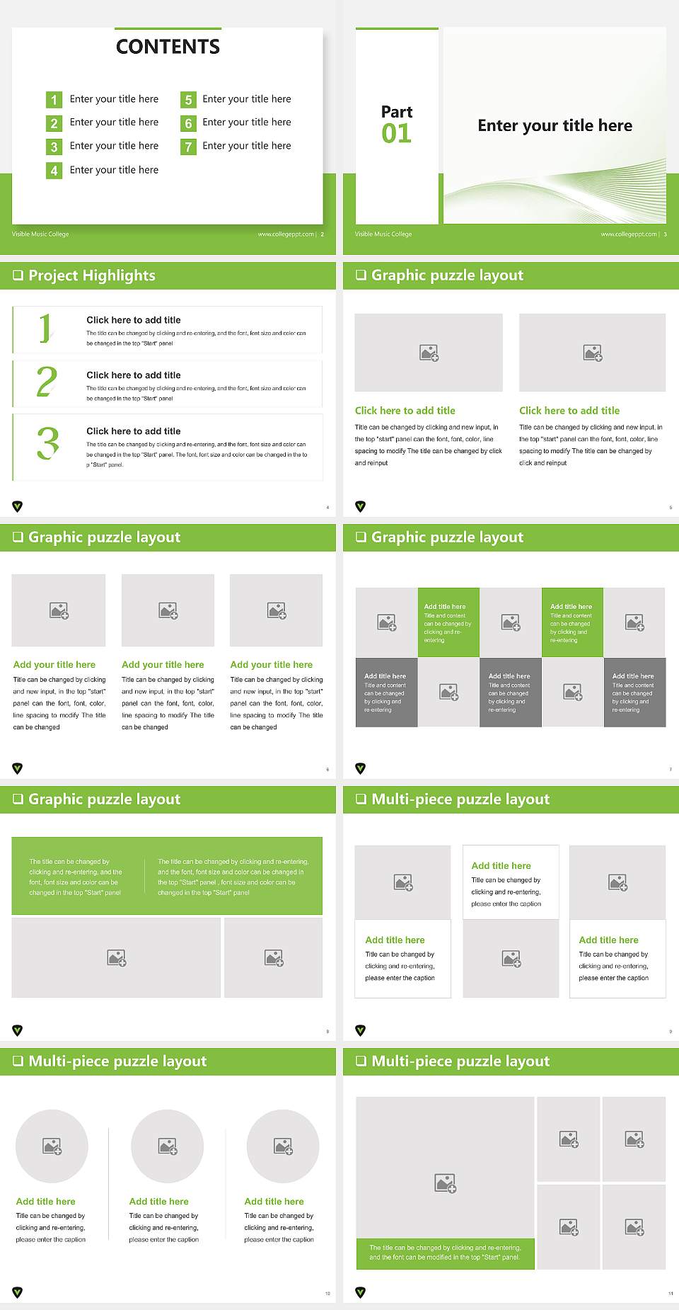 Visible Music College General Purpose PPT Template4:3 ratio PPT effect preview image2