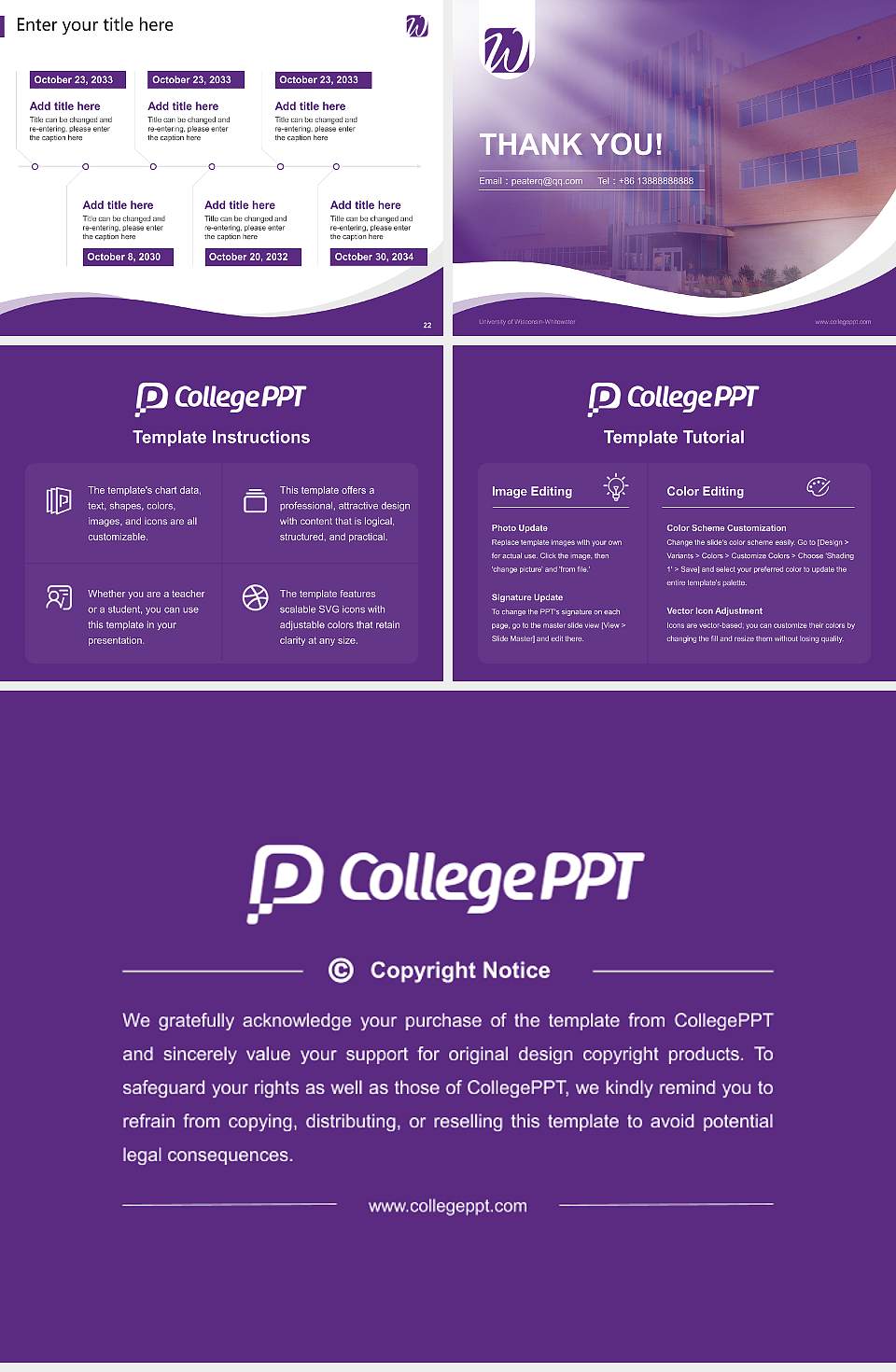 University of Wisconsin-Whitewater Lecture Sharing and Networking Event PPT Template4:3 ratio PPT effect preview image4